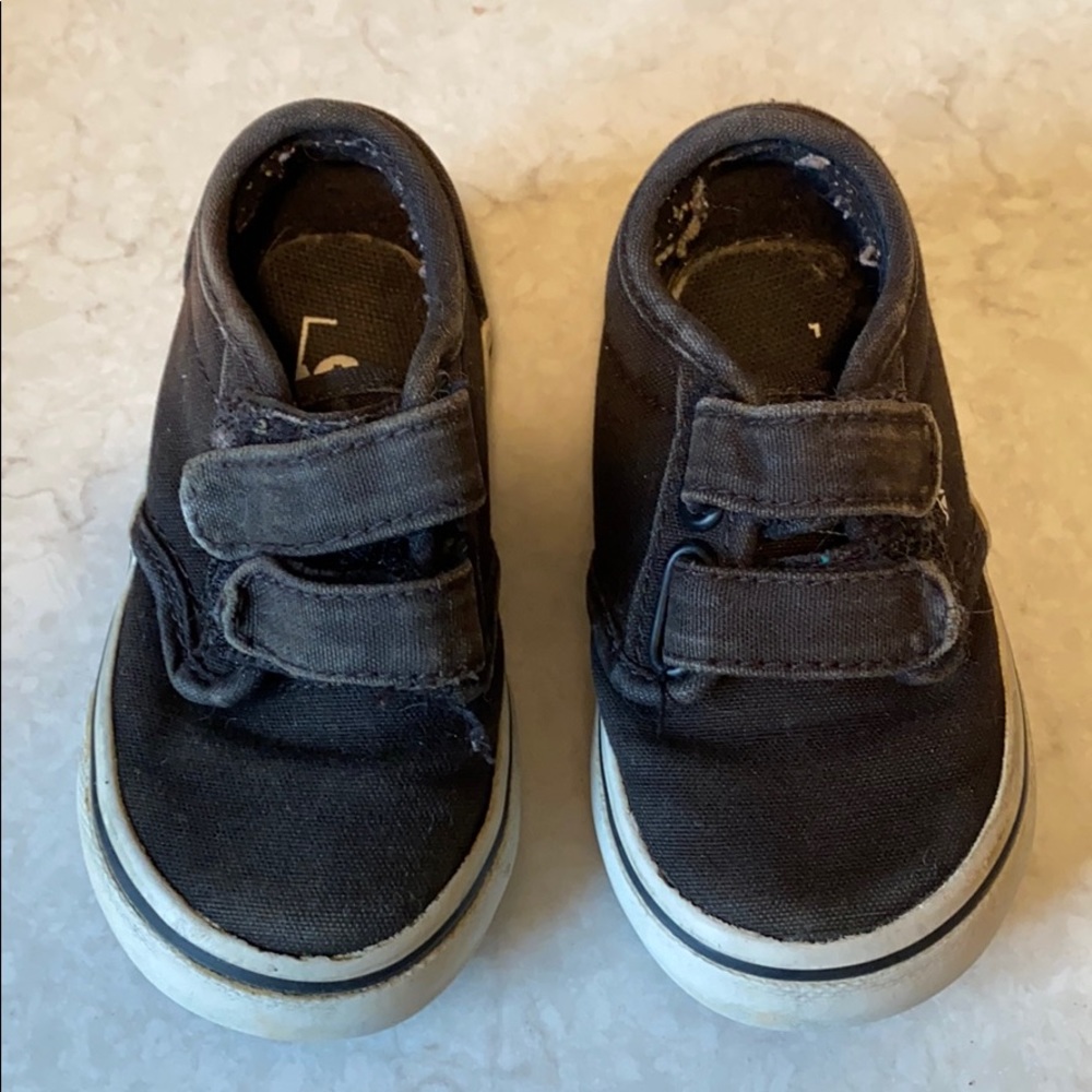 Vans black velcro closure toddler size 5